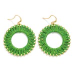Wholesale glitter Yarn Wrapped Hoop Drop Earrings L