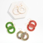 Wholesale glitter Yarn Wrapped Hoop Drop Earrings L