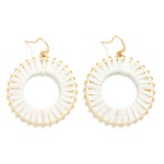 Wholesale glitter Yarn Wrapped Hoop Drop Earrings L