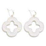Wholesale pearl Studded Metal Clover Drop Earrings L