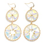 Wholesale linked Wire Wrapped Hoops Drop Earrings Translucent Triangle Beads Det