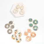 Wholesale linked Wire Wrapped Hoops Drop Earrings Translucent Triangle Beads Det