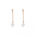 Wholesale metal Bar Post Drop Earrings Translucent Clover Dangle L