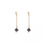 Wholesale metal Bar Post Drop Earrings Translucent Clover Dangle L
