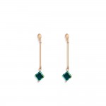 Wholesale metal Bar Post Drop Earrings Translucent Clover Dangle L