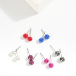 Wholesale rhinestone Studded Ball Stud Earrings L