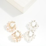 Wholesale pearl Rhinestone Crescent Drop Earrings L