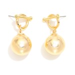 Wholesale metal Toggle Post Drop Earrings Linked Metal Ball L