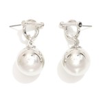 Wholesale metal Toggle Post Drop Earrings Linked Metal Ball L