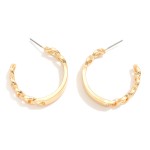Wholesale metal Hoop Earrings Chain Link Detail D