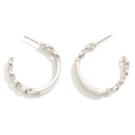Wholesale metal Hoop Earrings Chain Link Detail D