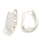 Wholesale pave Cubic Zirconia Hoop Earrings D