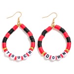 Wholesale heishi Beaded Touchdown Teardrop Drop Earrings L