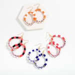 Wholesale heishi Beaded Touchdown Teardrop Drop Earrings L