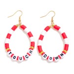 Heishi Beaded 'Touchdown' Teardrop Drop Earrings 


- Approximately 2.5" L
