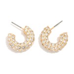 Wholesale rhinestone Studded Metal Hoop Earrings D
