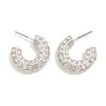 Wholesale rhinestone Studded Metal Hoop Earrings D