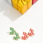 Wholesale enamel Ho Ho Ho Post Drop Earrings L