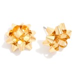Wholesale metal Christmas Bow Stud Earrings L