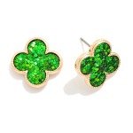Wholesale glitter Clover Post Drop Earrings L