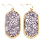 Wholesale rounded Glitter Hexagon Drop Earrings L