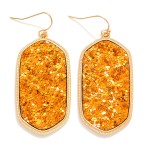 Wholesale rounded Glitter Hexagon Drop Earrings L