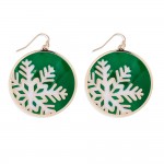 Wholesale painted Metal Christmas Snowflake Drop Earrings L