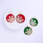 Wholesale painted Metal Christmas Snowflake Drop Earrings L