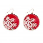 Wholesale painted Metal Christmas Snowflake Drop Earrings L