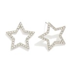 Wholesale hollow Rhinestone Studded Star Post Drop Earrings L