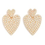 Wholesale linked Rhinestone Pave Heart Post Drop Earrings L