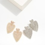 Wholesale linked Rhinestone Pave Heart Post Drop Earrings L