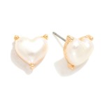Wholesale puffy Heart Stud Earrings L
