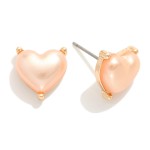 Wholesale puffy Heart Stud Earrings L