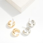 Wholesale chunky Metal Hoop Earrings D