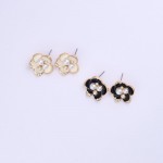 Wholesale painted Metal Flower Post Drop Earrings Pearls Rhinestones L