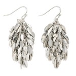 Wholesale metal Linked Leaf Tassel Drop Earrings L