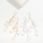 Wholesale chain Linked Opaque Petal Drop Earrings Pearls Faceted Beads L