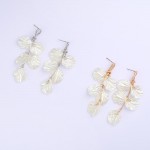 Wholesale linked Pearl Shell Post Drop Earrings Metal Knot Post Rhinestone Detai