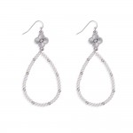 Wholesale pearl Beaded Teardrop Earrings Linked Metal Clover L