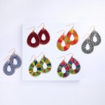 Wholesale string Wrapped Teardrop Drop Earrings L