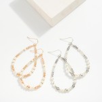 Wholesale beaded Teardrop Drop Earrings Metal Tones Pearls L