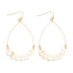 Wholesale wire Teardrop Drop Earrings Stone Peanut Bead Details L