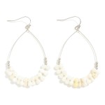 Wholesale wire Teardrop Drop Earrings Stone Peanut Bead Details L