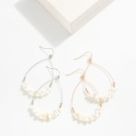 Wholesale wire Teardrop Drop Earrings Stone Peanut Bead Details L