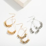 Wholesale metal Wire Teardrop Drop Earrings Metal Abstract Beaded Detail L