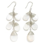 Wholesale linked Wire Wrapped Teardrop Shell Drop Earrings L