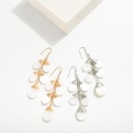 Wholesale linked Wire Wrapped Teardrop Shell Drop Earrings L