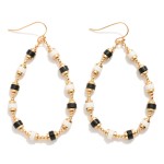 Wholesale beaded Teardrop Drop Earrings Metal Tones Translucent Disc Beads L
