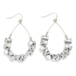 Wholesale metal Wire Teardrop Drop Earrings Beaded Metal Bow Details L